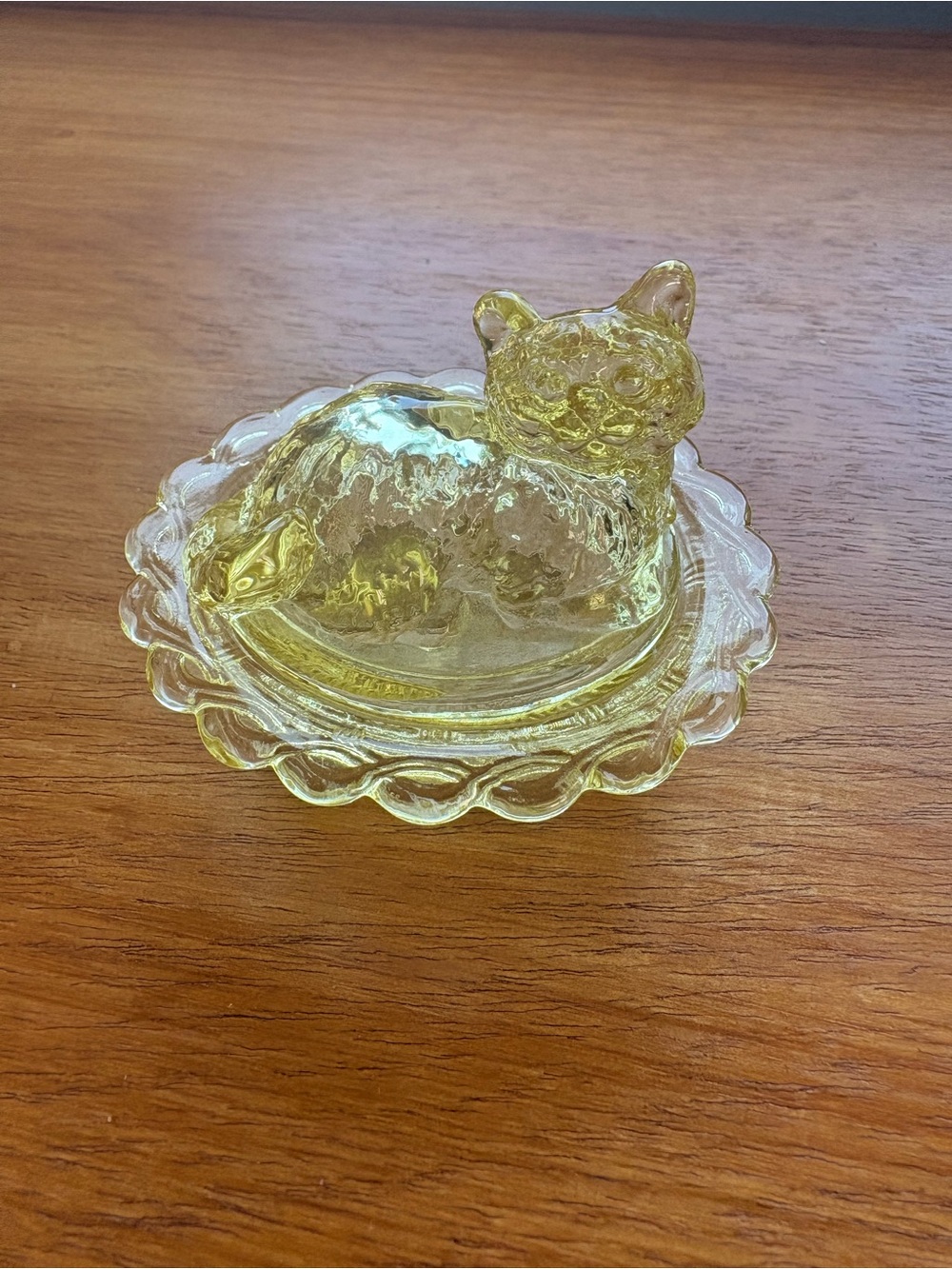 Mosser vintage cat on  basket trinket box . Mini